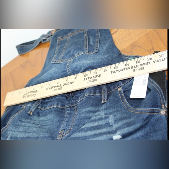 Kancan Exclusive For Maurices Maternity Blue Short Overalls Size M - Picture 7 of 10